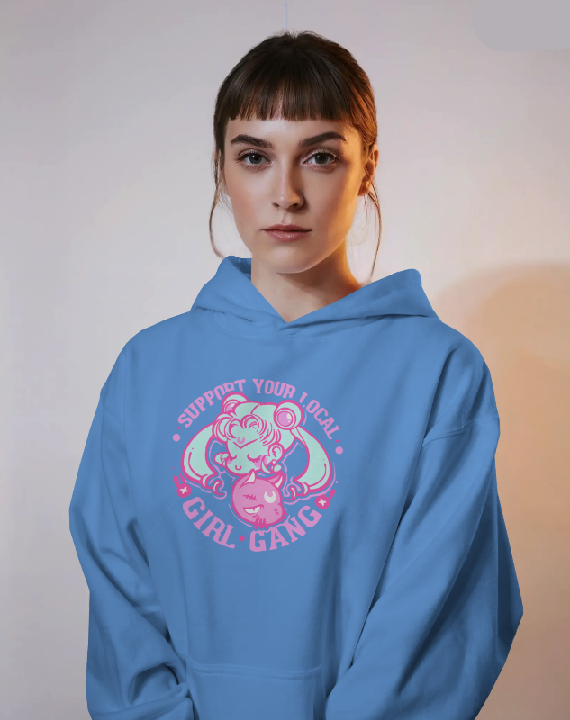 Sailor Moon "Support Your Local Girl Gang" Womens Hoodie