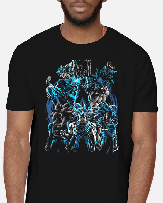 Forms of Goku : Blue Flame Graphic Tee Unisex