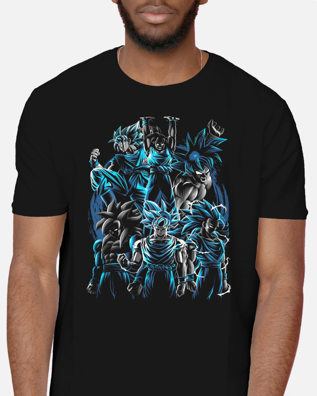 Forms of Goku : Blue Flame Graphic Tee Unisex