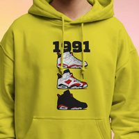 1991 Air Jordan 6's Graphic Hoodie Unisex Hooded Sweatshirt