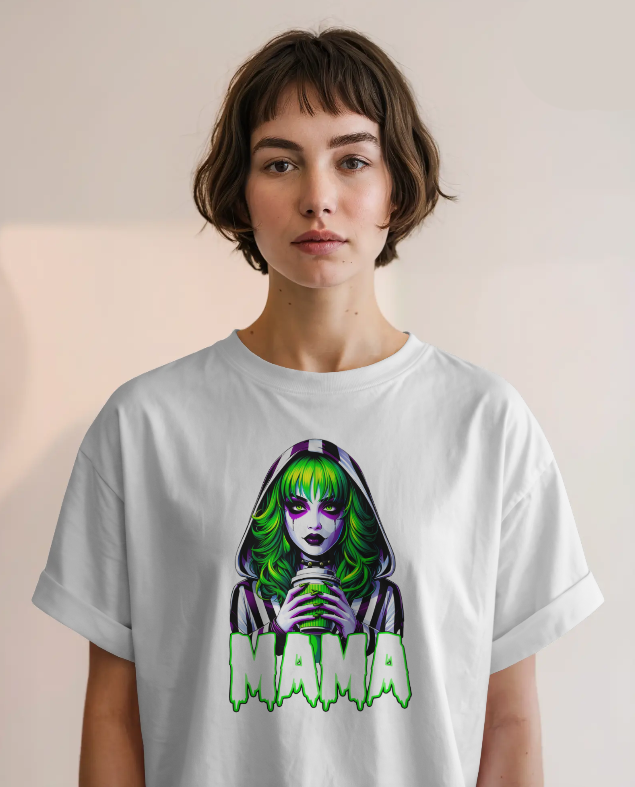 Mama Beetlejuice Womens Halloween Graphic Tee