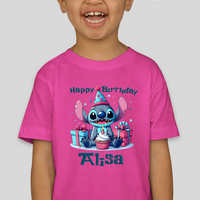 Stitch Toddler Personalized  Happy Birthday Shirt Unisex Tee