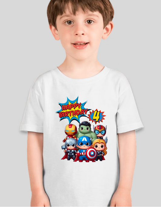 Toddler Avengers Personalized Age Birthday Shirt Unisex Tee