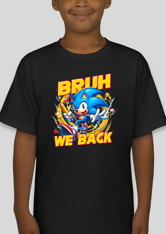Sonic Back-To-School "Bruh We Back" Youth Shirt Unisex Tee