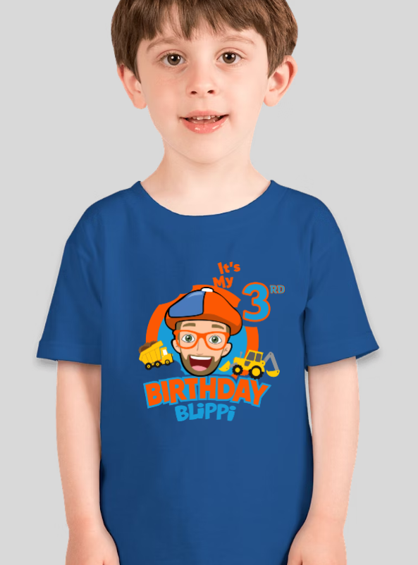 Blippi Toddler Birthday Personalized Age Graphic Tee Unisex Shirt