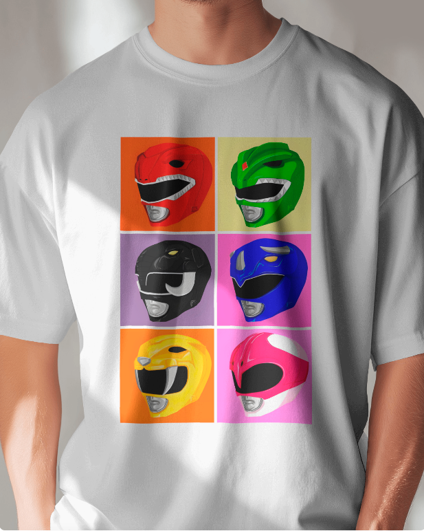 Mighty Morphin Power Rangers Helmet Graphic Tee