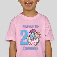 Bluey Saddle Up Cowgirls Toddler Personalized Birthday Tee Girls Shirt