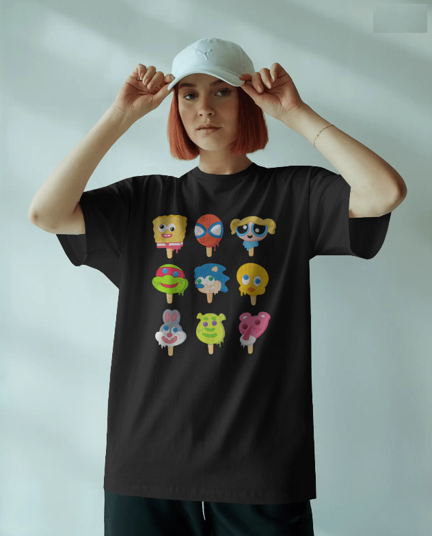 Melting Cartoon Ice Creams Graphic Tee Unisex Shirt