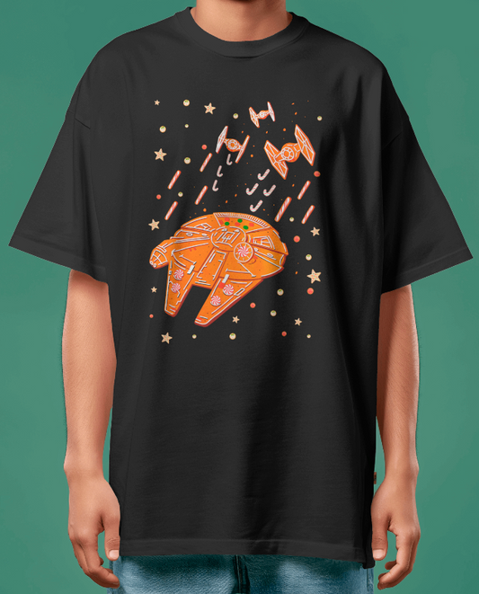 The Sweetest Smuggler: Gingerbread Millennium Falcon Tee Star Wars Holiday