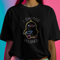 Neon Duck : I Choose Violence Graphic Tee Womens