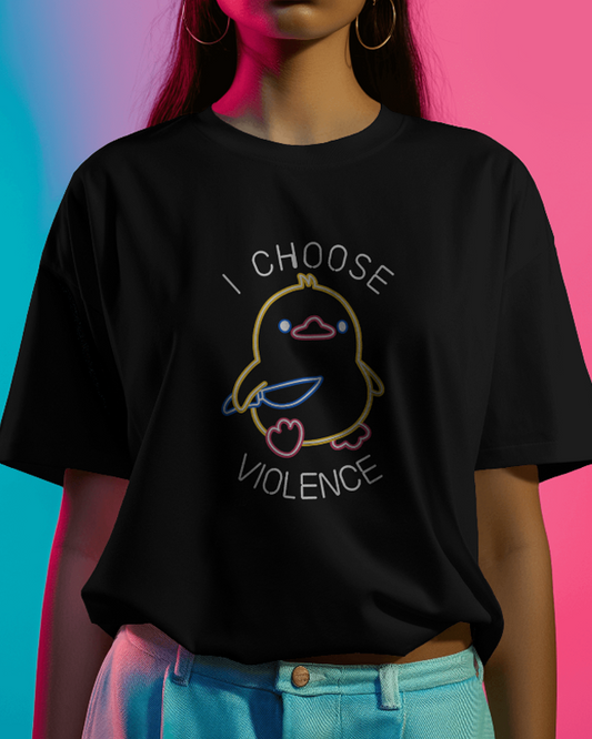 Neon Duck : I Choose Violence Graphic Tee Womens