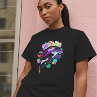 Sink The Rich! Orca Dark Humor Graphic Tee Womens T Shirt