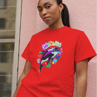 Sink The Rich! Orca Dark Humor Graphic Tee Womens T Shirt