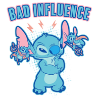 Stitch Bad Influence Graphic Tee Womens Shirt