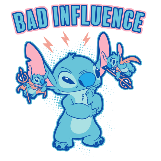 Stitch Bad Influence Graphic Tee Womens Shirt