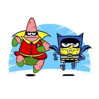 Spongebob Batman and Robin Graphic Tee Youth Shirt