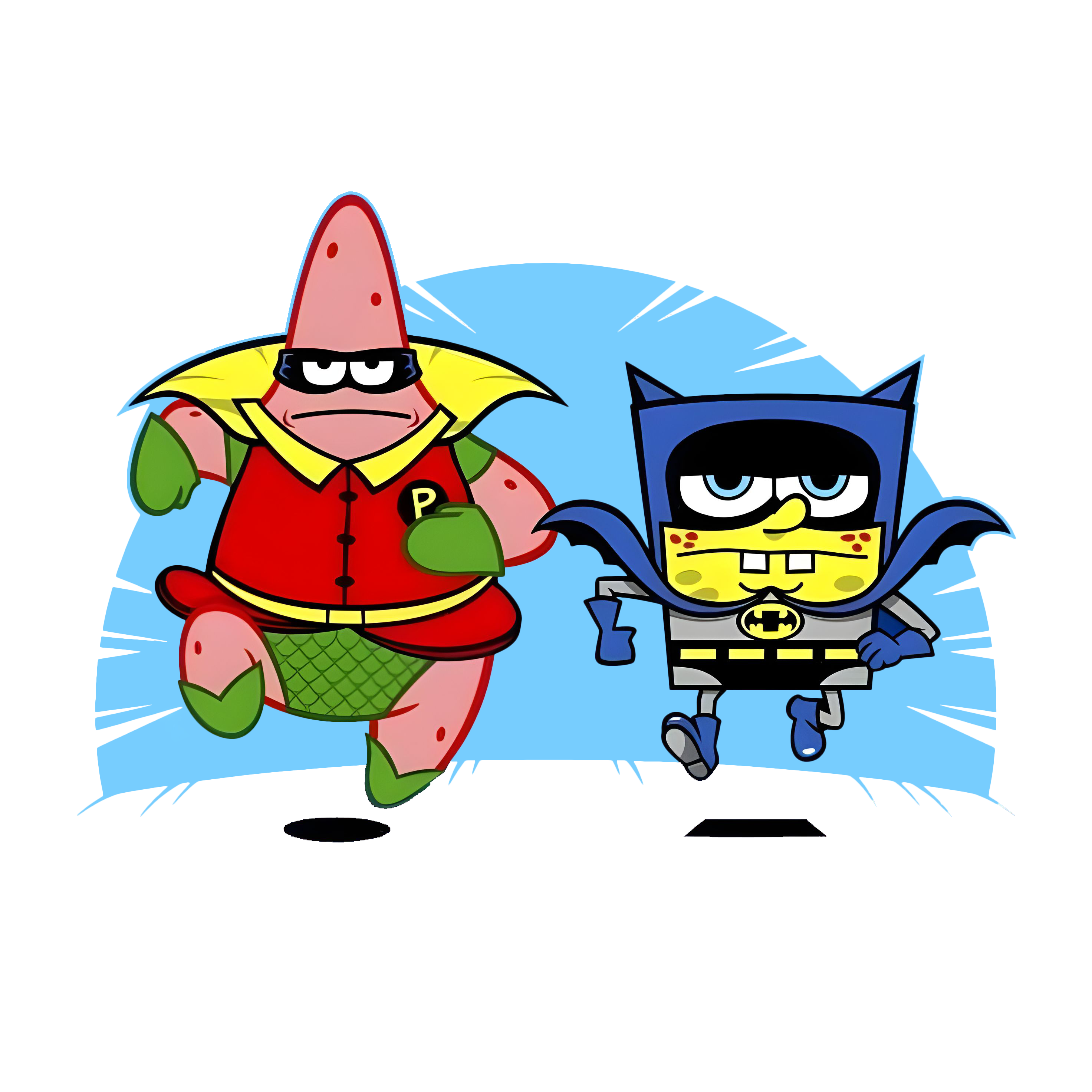 Spongebob Batman and Robin Graphic Tee Youth Shirt