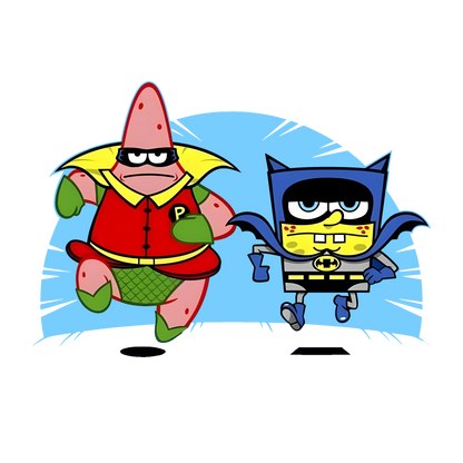 Spongebob Batman and Robin Graphic Tee Youth Shirt