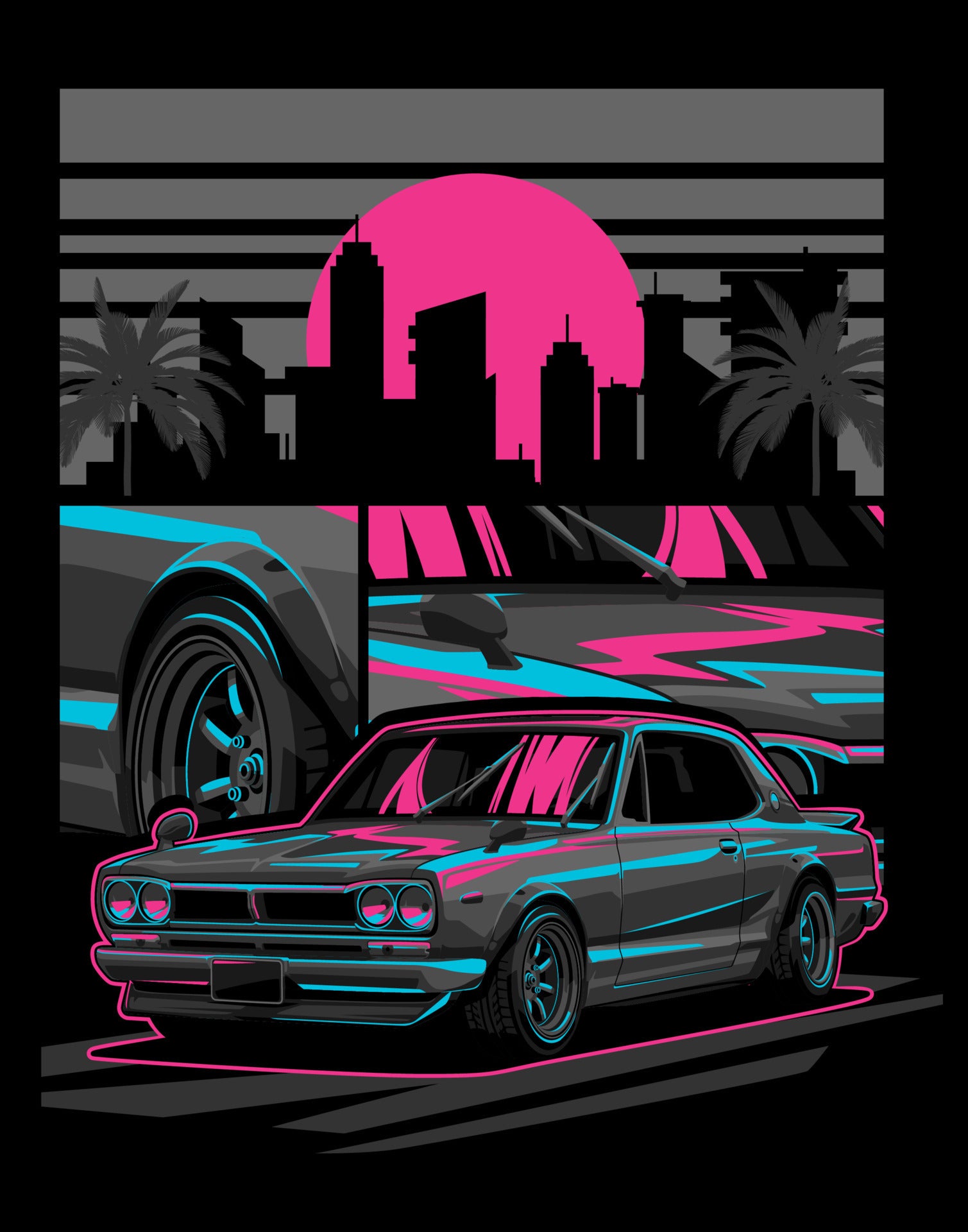 C10 Skyline City Nights Graphic T Shirt