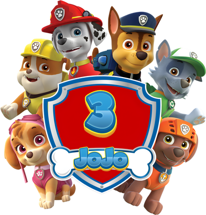 Paw Patrol Toddler Personalized Birthday Name & Age Shirt