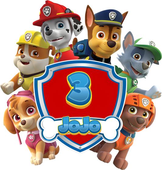Paw Patrol Toddler Personalized Birthday Name & Age Shirt