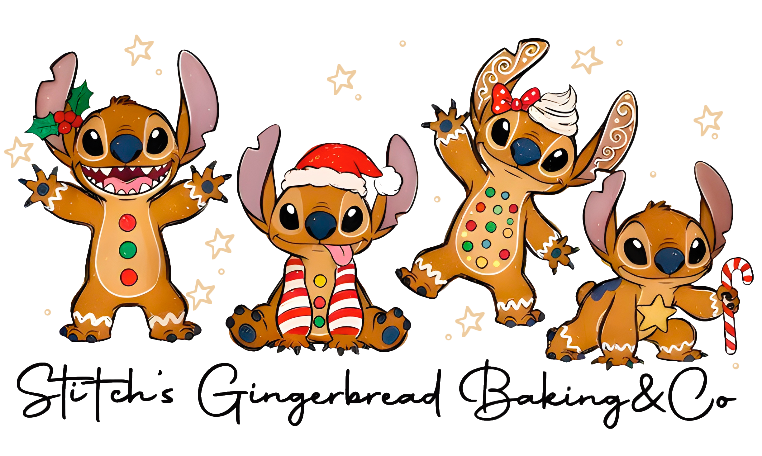 Stitch's Gingerbread Baking Co. Christmas Holiday T-Shirt