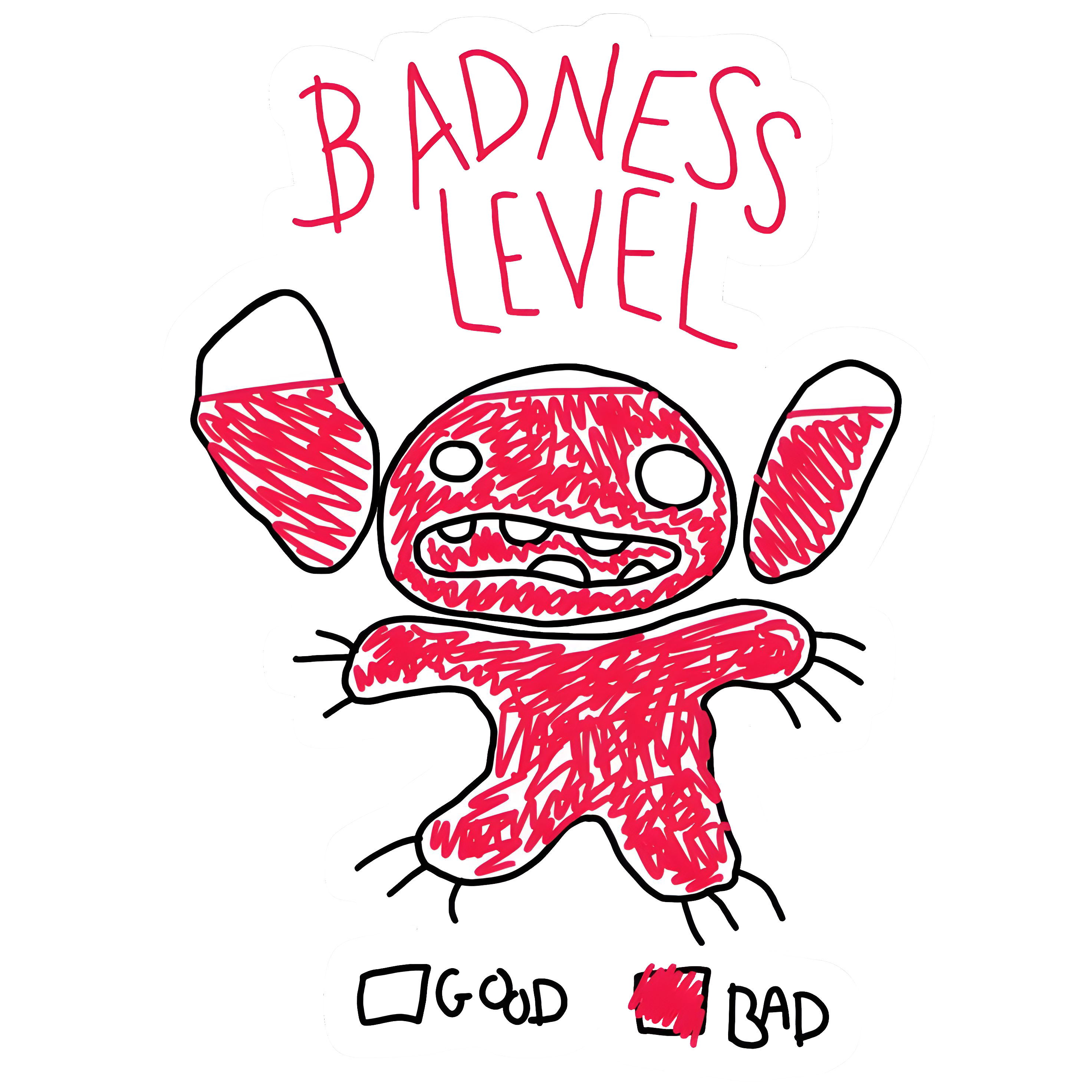 Stitch Experiment 626 Badness Level Graphic Hoodie Womens Hoodie