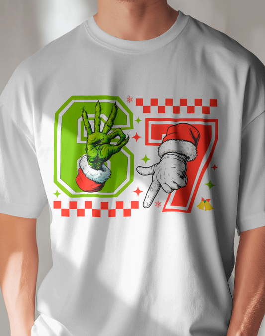 Holiday Six Seven T-Shirt Grinch Santa Meme Tee
