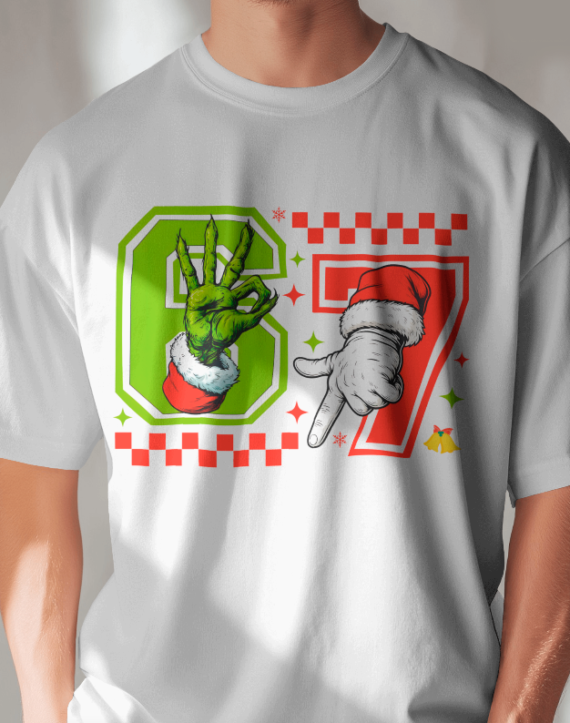 Holiday Six Seven T-Shirt Grinch Santa Meme Tee