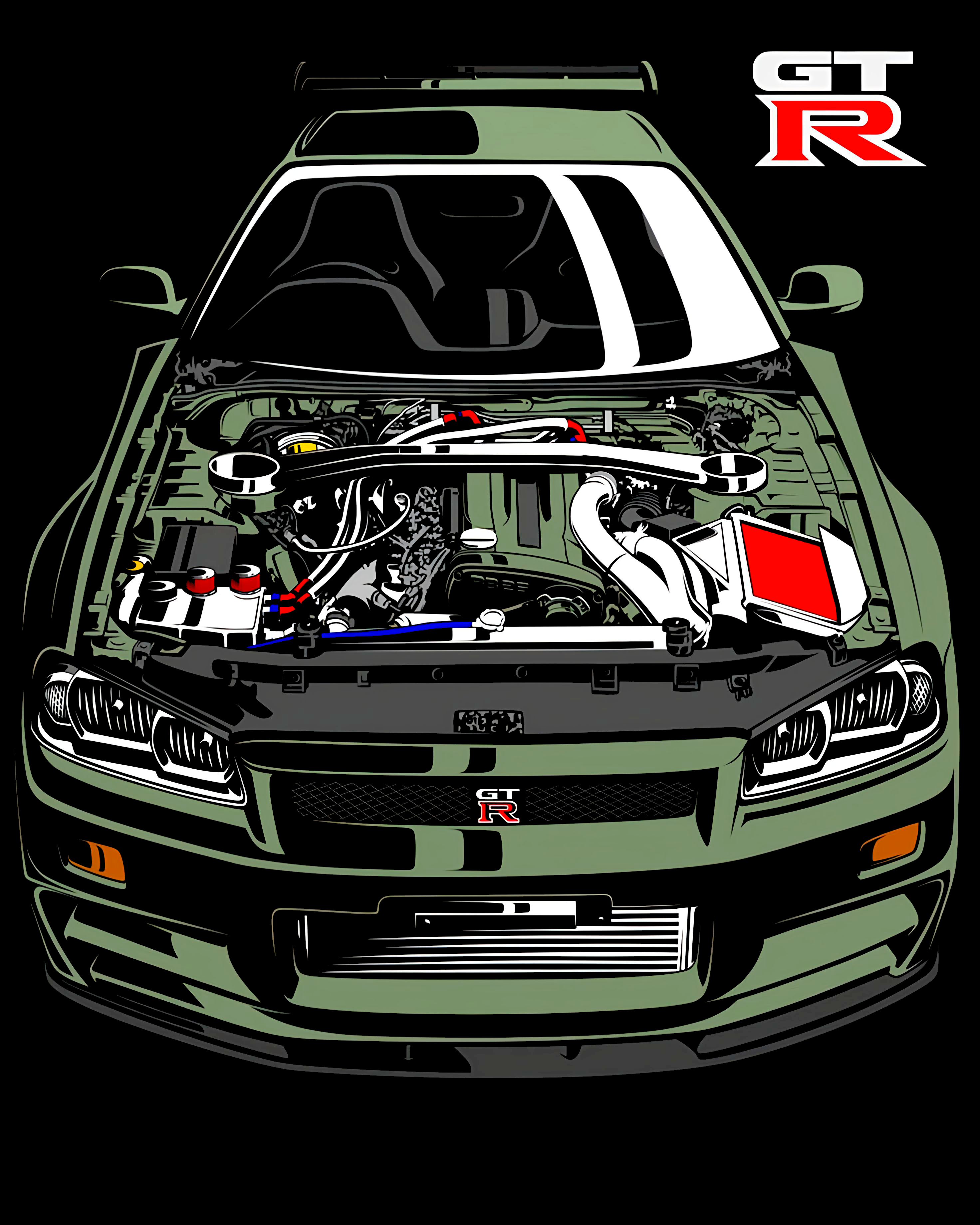 R34 Skyline GTR Exposed RB26 | JDM Legend Shirt