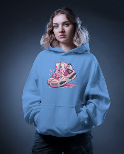 Pink Air Jordan 4's Graphic Hoodie Womens Hooded Sweatshirt