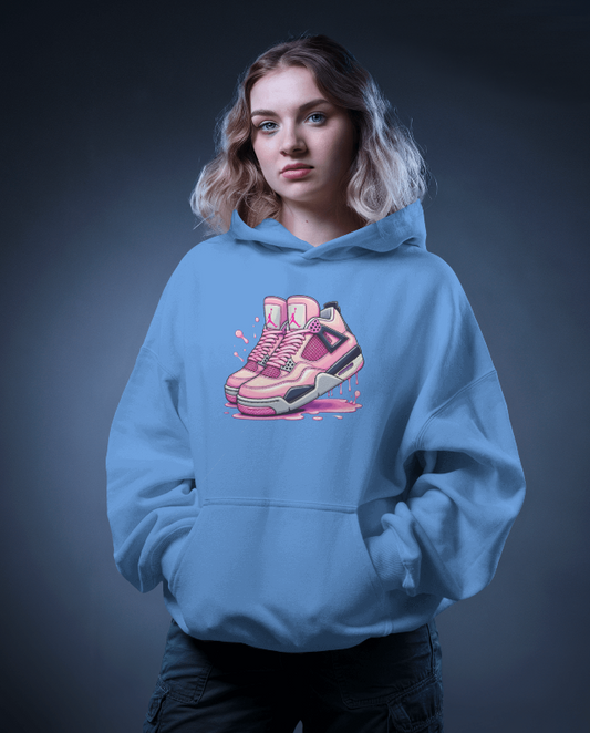 Pink Air Jordan 4's Graphic Hoodie Womens Hooded Sweatshirt