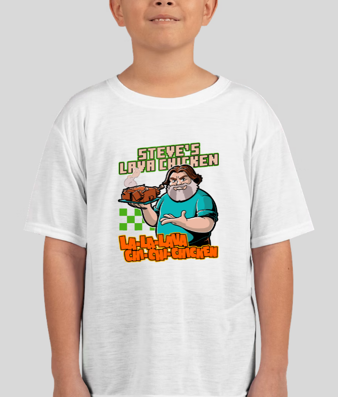Steve's Lava Chicken Minecraft Unisex Youth Graphic Tee