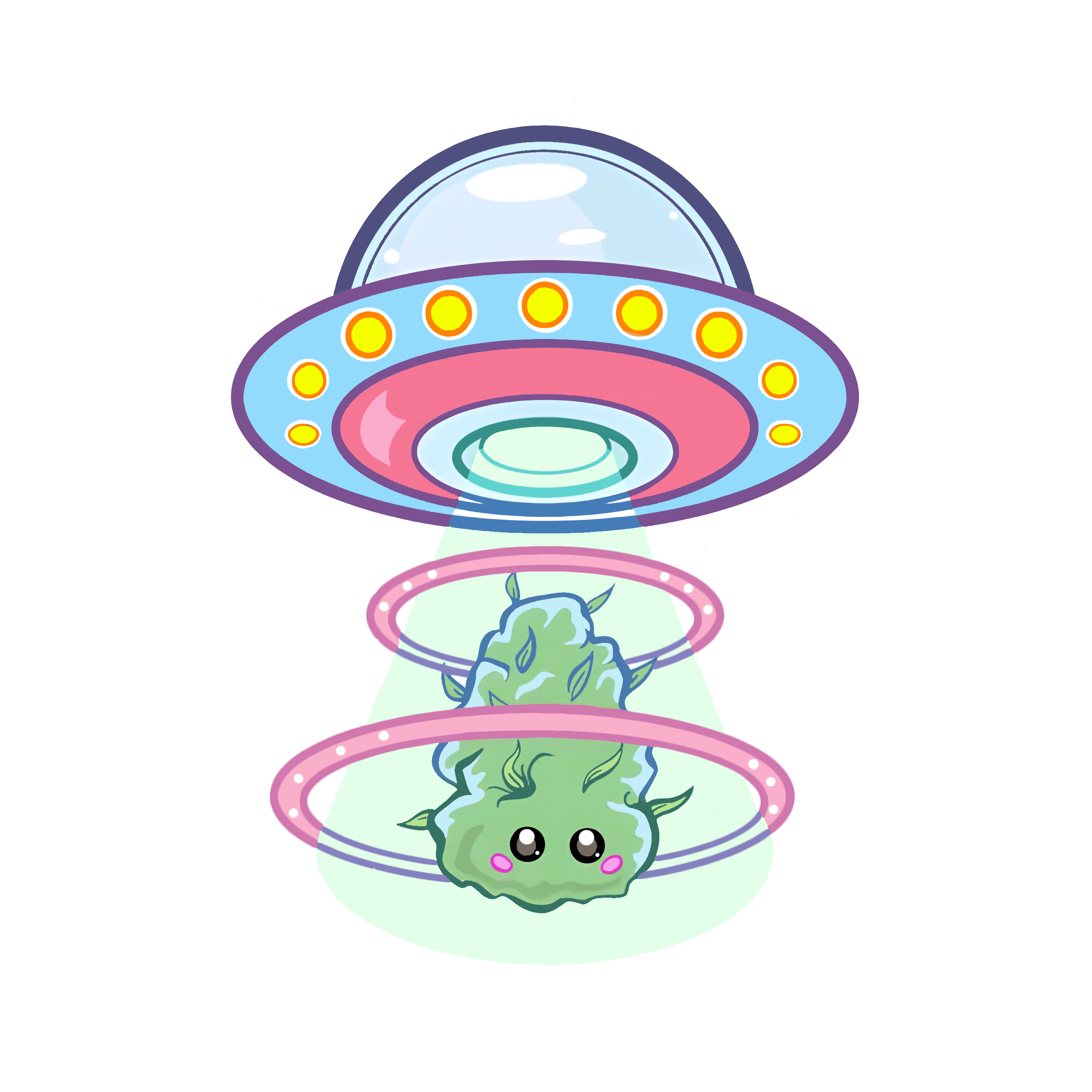 UFO Weed Abduction Graphic Tee Unisex Shirt