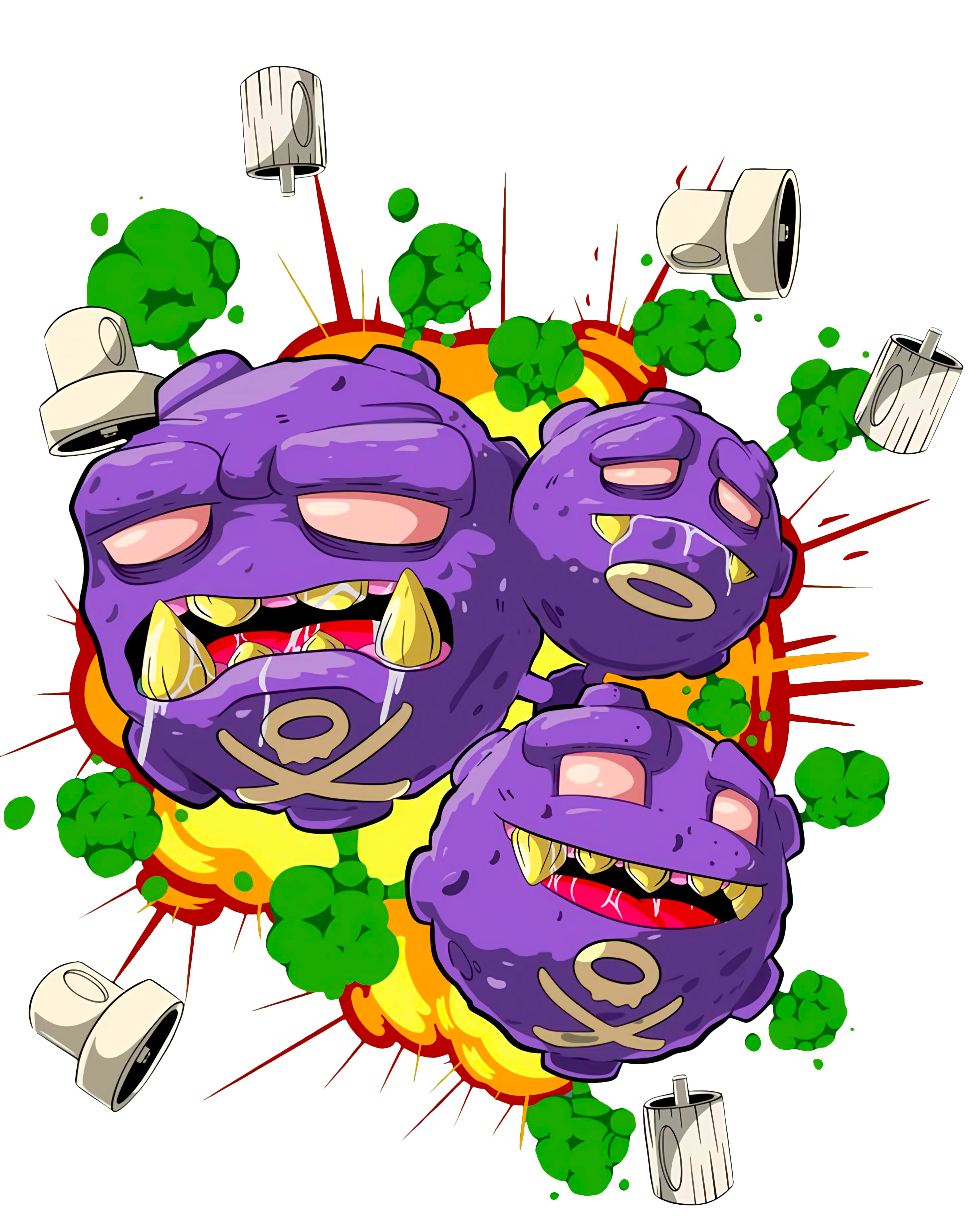 Pokemon Koffing & Weezing Graphic Hoodie Unisex
