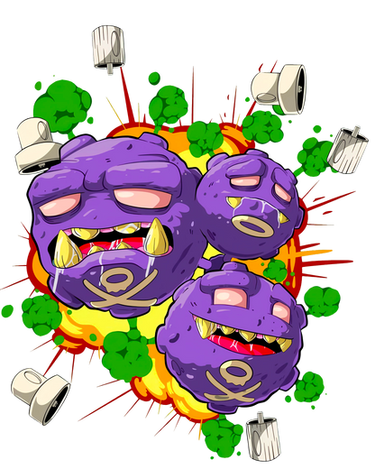 Pokemon Koffing & Weezing Graphic Hoodie Unisex