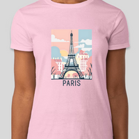 Paris Eiffel Tower Womens Fitted Graphic Tee