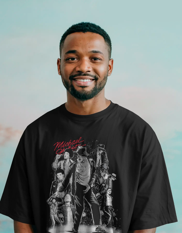 Michael Jackson "King of Pop" Evolution Graphic Tee – Classic Black
