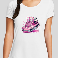Pink Air Jordan 4's Womens Fitted tee