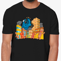 Cookie Monster "Crumble Town" Gingerbread | Kaiju Parody T-Shirt