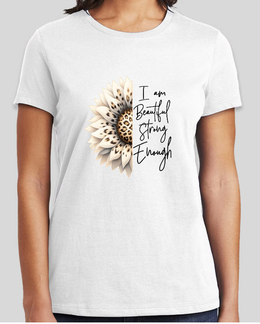 Im Beautiful and Strong Womens Graphic Fitted Tee
